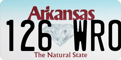 AR license plate 126WRO