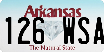 AR license plate 126WSA