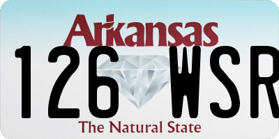 AR license plate 126WSR