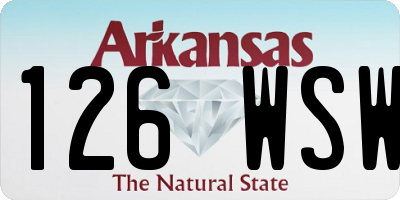 AR license plate 126WSW