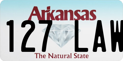 AR license plate 127LAW