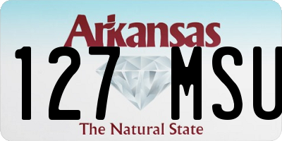 AR license plate 127MSU