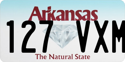 AR license plate 127VXM