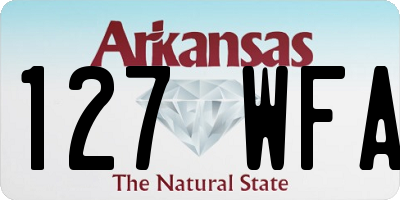 AR license plate 127WFA