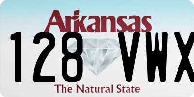 AR license plate 128VWX