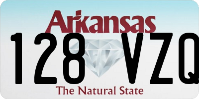 AR license plate 128VZQ