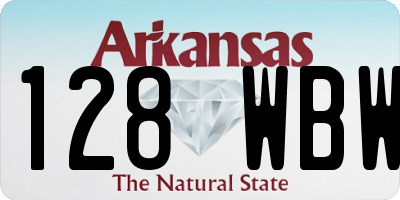 AR license plate 128WBW