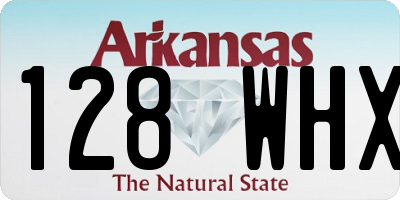 AR license plate 128WHX