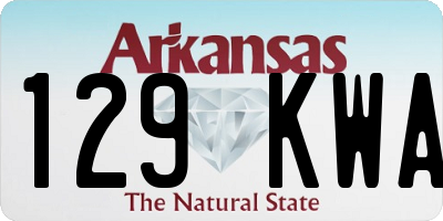 AR license plate 129KWA