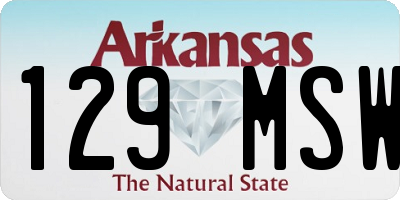 AR license plate 129MSW