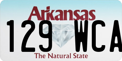 AR license plate 129WCA