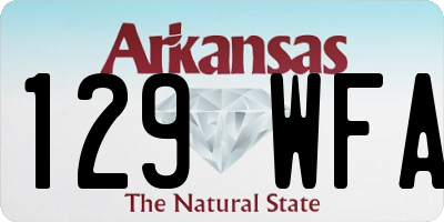 AR license plate 129WFA