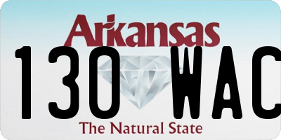 AR license plate 130WAC