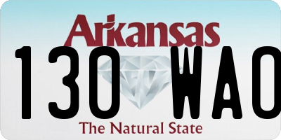AR license plate 130WAO