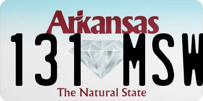 AR license plate 131MSW
