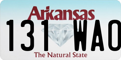 AR license plate 131WAO