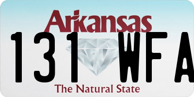AR license plate 131WFA