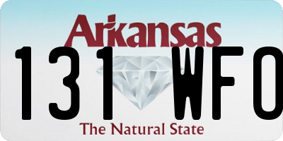 AR license plate 131WFO