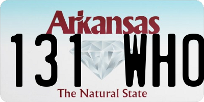 AR license plate 131WHO
