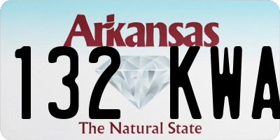 AR license plate 132KWA