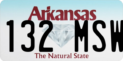 AR license plate 132MSW