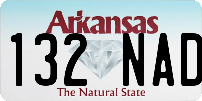 AR license plate 132NAD