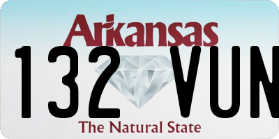 AR license plate 132VUN