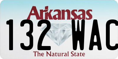 AR license plate 132WAC
