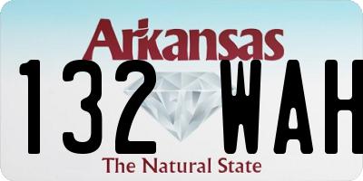 AR license plate 132WAH