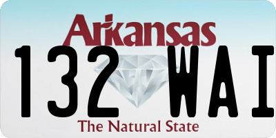 AR license plate 132WAI
