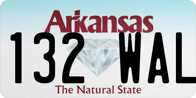 AR license plate 132WAL