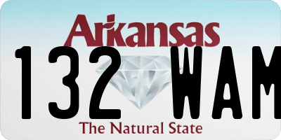 AR license plate 132WAM