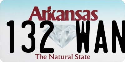 AR license plate 132WAN