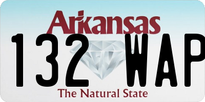 AR license plate 132WAP