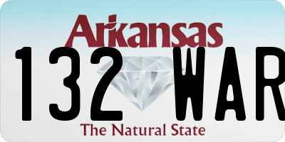 AR license plate 132WAR