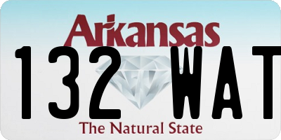 AR license plate 132WAT