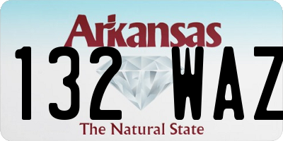AR license plate 132WAZ