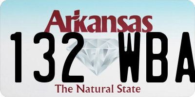 AR license plate 132WBA