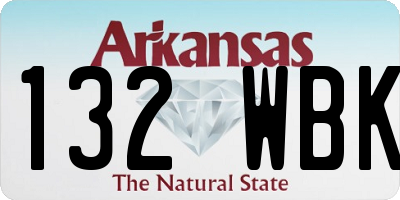 AR license plate 132WBK