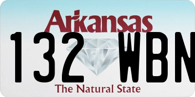 AR license plate 132WBN
