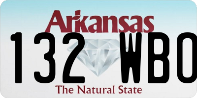 AR license plate 132WBO