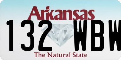 AR license plate 132WBW