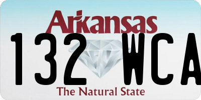 AR license plate 132WCA