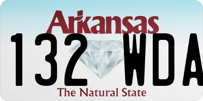 AR license plate 132WDA