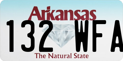 AR license plate 132WFA
