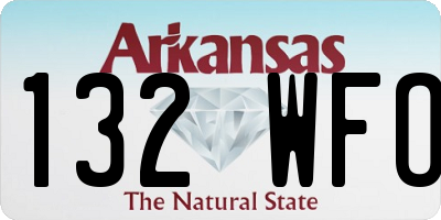AR license plate 132WFO