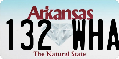 AR license plate 132WHA