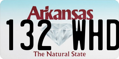 AR license plate 132WHD