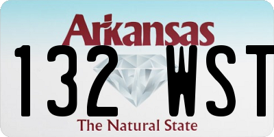 AR license plate 132WST