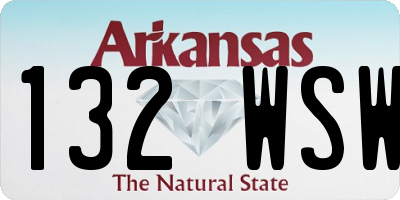 AR license plate 132WSW